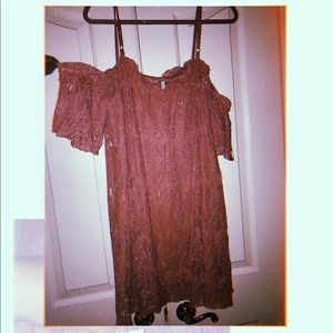 Pink floral lace dress